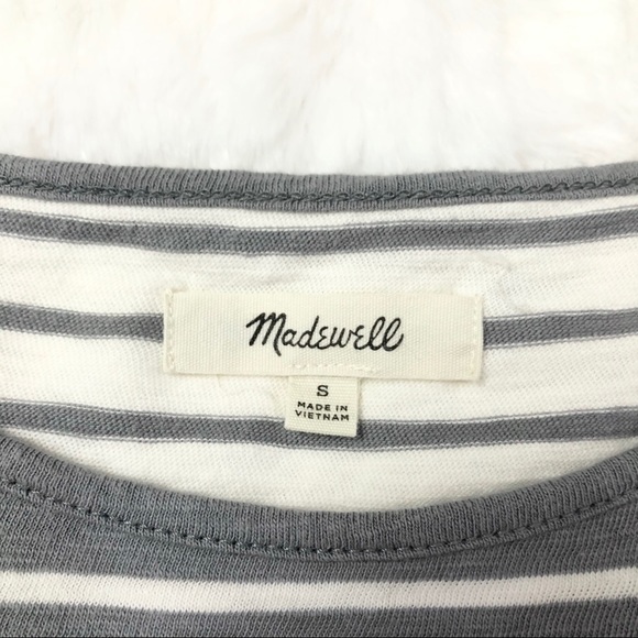 Madewell l Forward Seam Stripe Gray white tank top - Picture 6 of 8